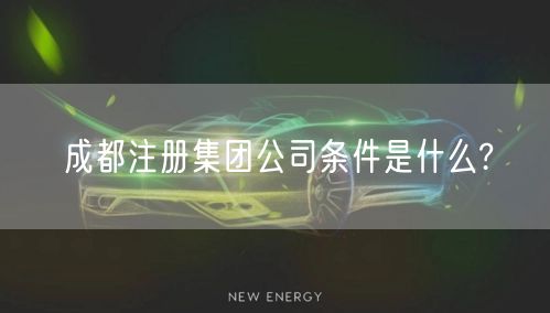 成都注册集团公司条件是什么?