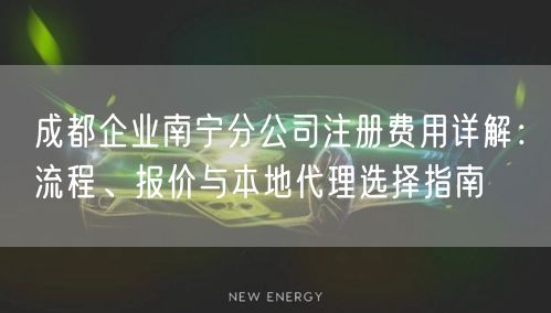 成都企业南宁分公司注册费用详解：流程、报价与本地代理选择指南