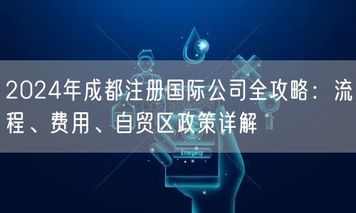 2024年成都注册国际公司全攻略：流程、费用、自贸区政策详解