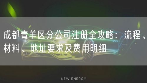 成都青羊区分公司注册全攻略：流程、材料、地址要求及费用明细