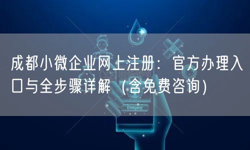 成都小微企业网上注册：官方办理入口与全步骤详解（含免费咨询）