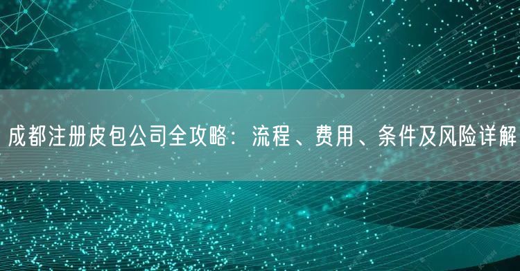 成都注册皮包公司全攻略:流程、费用、条件及风险详解 成都注册皮包公司全攻略:流程、费用、条件及风险详解