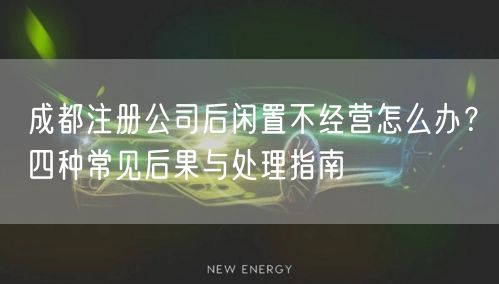 成都注册公司后闲置不经营怎么办？四种常见后果与处理指南