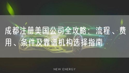 成都注册美国公司全攻略：流程、费用、条件及靠谱机构选择指南