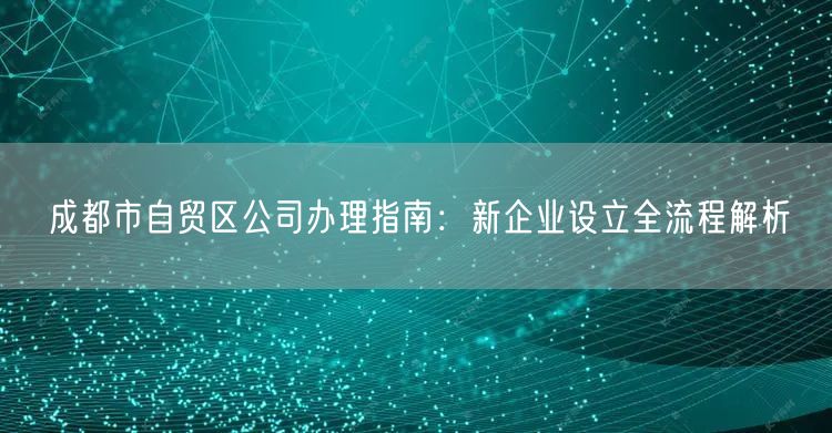 成都市自贸区公司办理指南:新企业设立全流程解析 成都市自贸区公司办理指南:新企业设立全流程解析