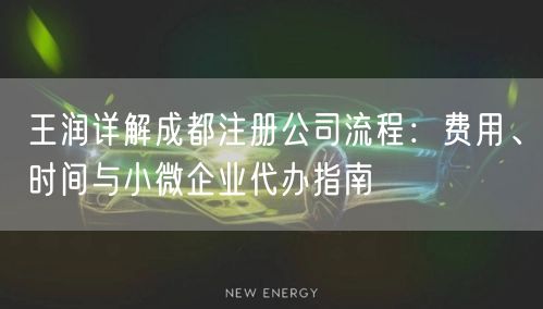 王润详解成都注册公司流程：费用、时间与小微企业代办指南