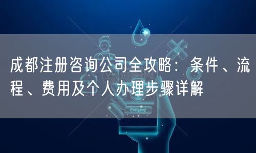 成都注册咨询公司全攻略：条件、流程、费用及个人办理步骤详解