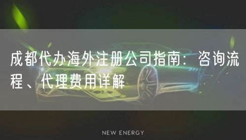 成都代办海外注册公司指南：咨询流程、代理费用详解