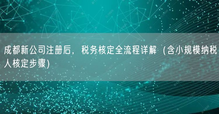 成都新公司注册后，税务核定全流程详解（含小规模纳税人核定步骤）