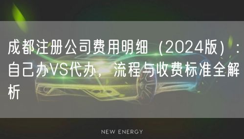 成都注册公司费用明细（2024版）：自己办VS代办，流程与收费标准全解析