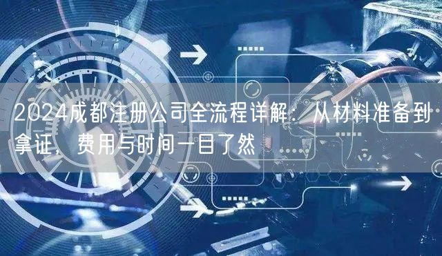 2024成都注册公司全流程详解：从材料准备到拿证，费用与时间一目了然