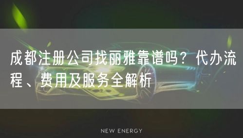 成都注册公司找丽雅靠谱吗？代办流程、费用及服务全解析