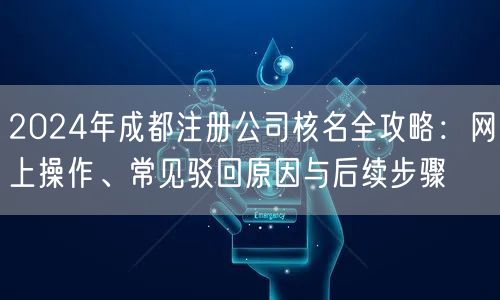 2024年成都注册公司核名全攻略：网上操作、常见驳回原因与后续步骤