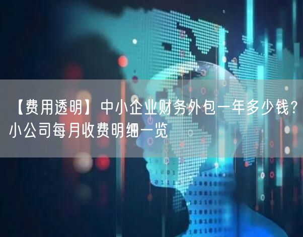 【费用透明】中小企业财务外包一年多少钱?小公司每月收费明细一览 【费用透明】中小企业财务外包一年多少钱?小公司每月收费明细一览