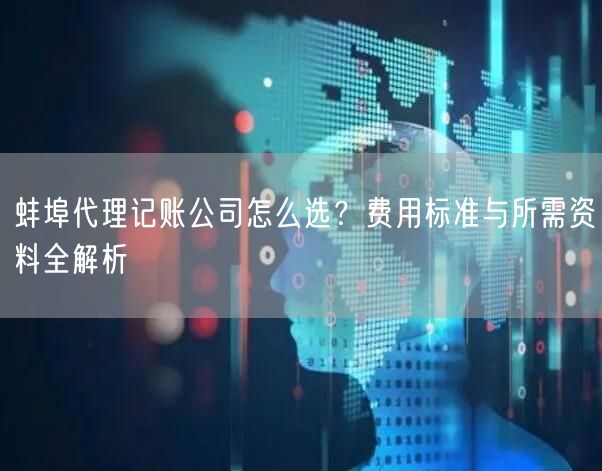 蚌埠代理记账公司怎么选？费用标准与所需资料全解析
