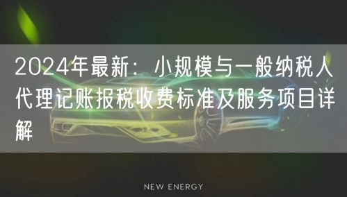 2024年最新：小规模与一般纳税人代理记账报税收费标准及服务项目详解