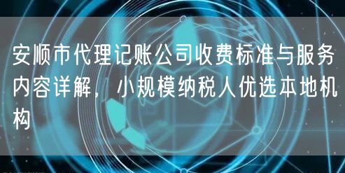 安顺市代理记账公司收费标准与服务内容详解，小规模纳税人优选本地机构