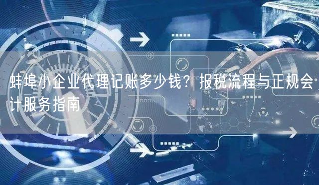 蚌埠小企业代理记账多少钱？报税流程与正规会计服务指南