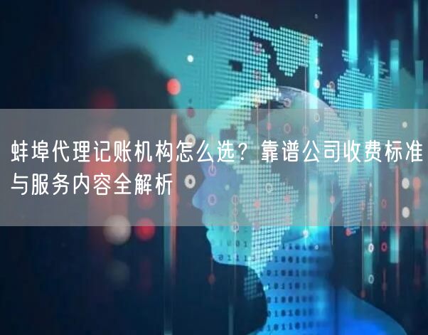 蚌埠代理记账机构怎么选？靠谱公司收费标准与服务内容全解析