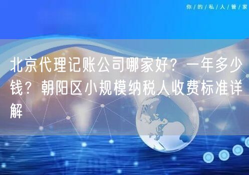 北京代理记账公司哪家好？一年多少钱？朝阳区小规模纳税人收费标准详解