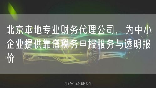 北京本地专业财务代理公司,为中小企业提供靠谱税务申报服务与透明报价 北京本地专业财务代理公司,为中小企业提供靠谱税务申报服务与透明报价