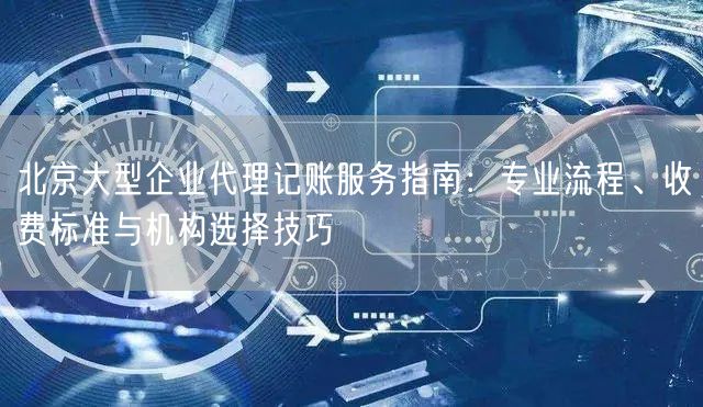 北京大型企业代理记账服务指南：专业流程、收费标准与机构选择技巧
