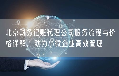 北京财务记账代理公司服务流程与价格详解,助力小微企业高效管理 北京财务记账代理公司服务流程与价格详解,助力小微企业高效管理